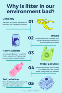 Sustainability activities for kids: Picking up litter