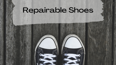 Repairable shoes: black and white sneakers