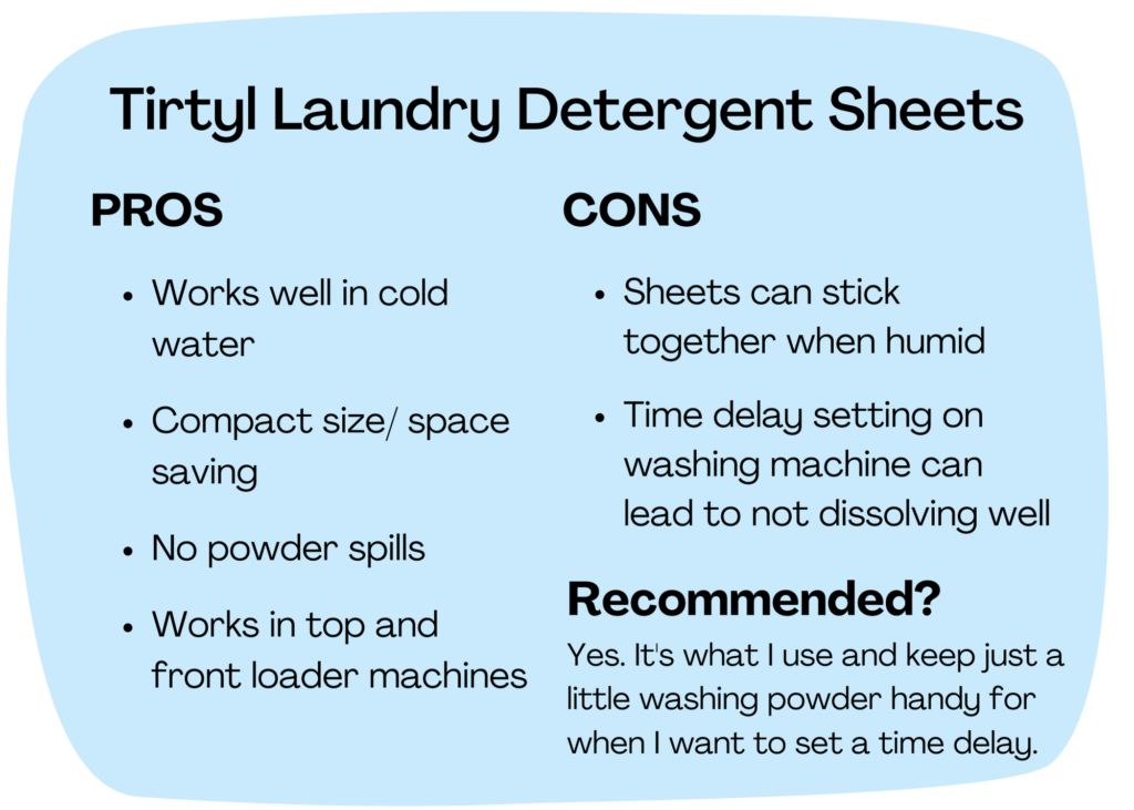 Tirtyl review - laundry detergent sheet pros and cons